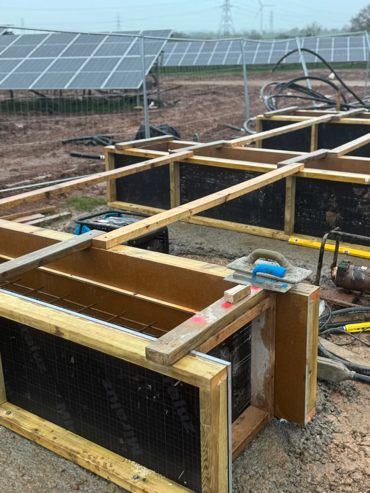 Formwork ready for a concrete pour