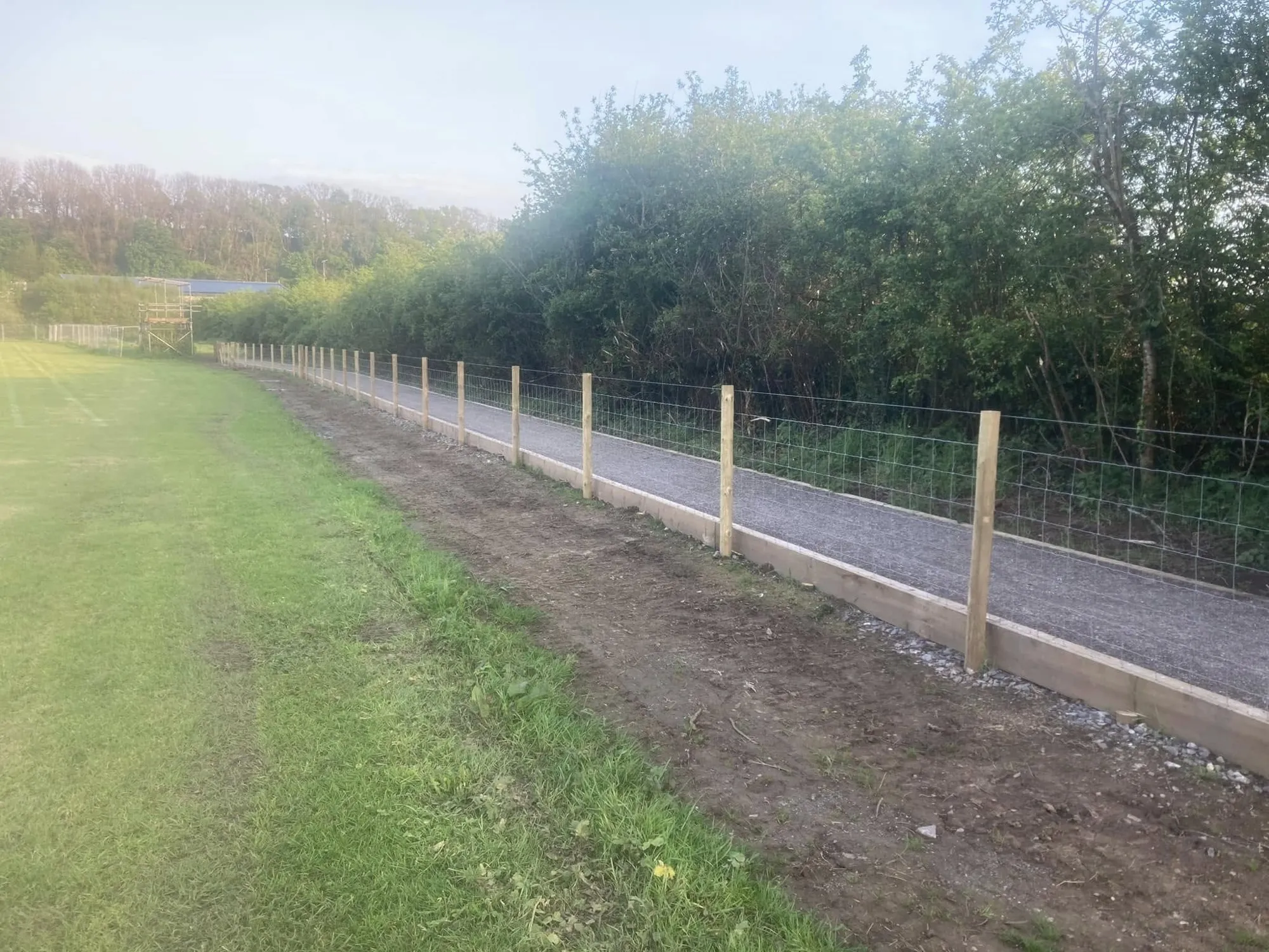 New footpath and stock fence running along a field edge